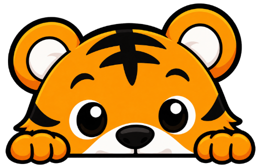 Peeking tiger cub